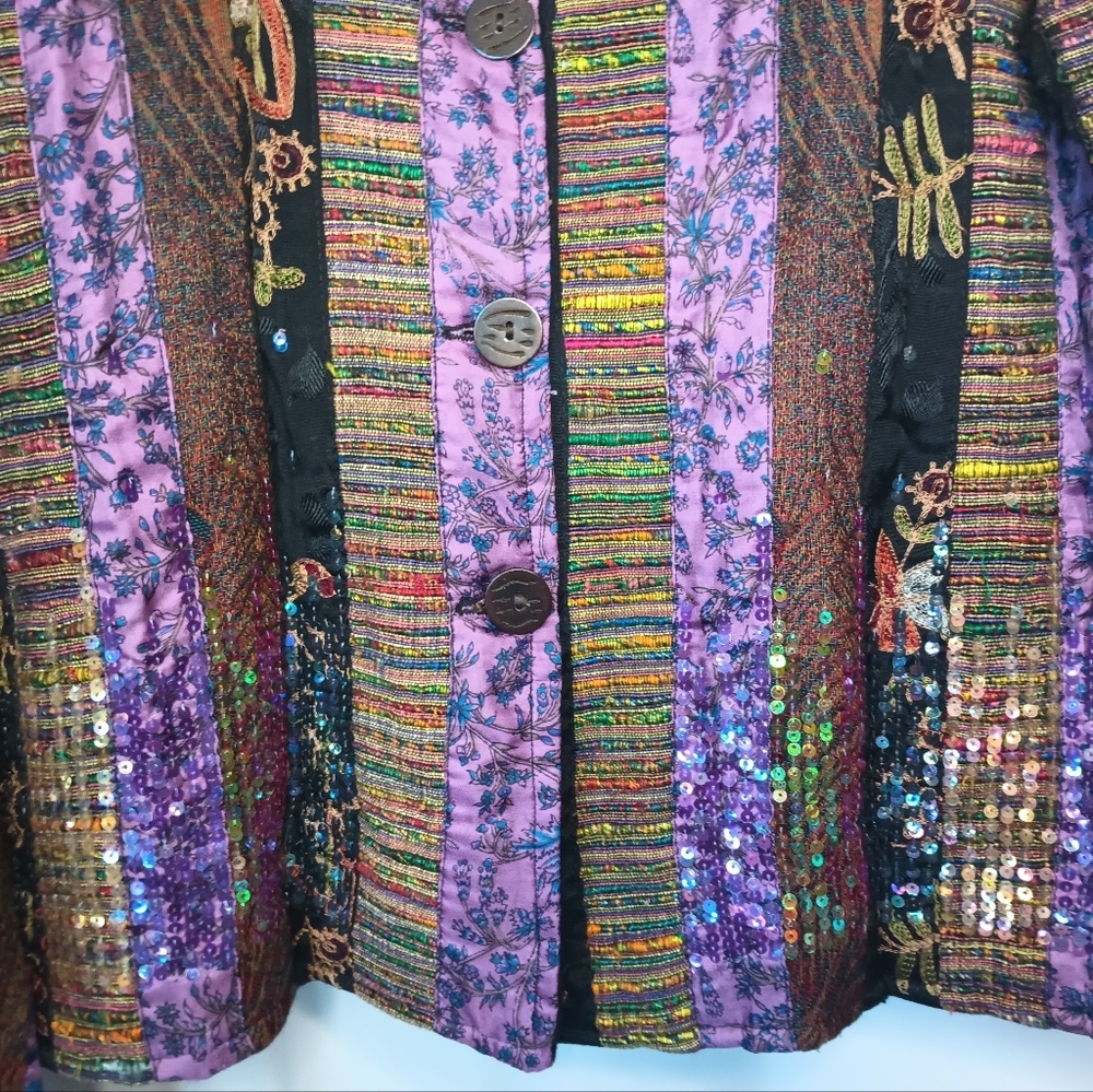 Coldwater Creek Eclectic Patchwork Jacket Small E… - image 4